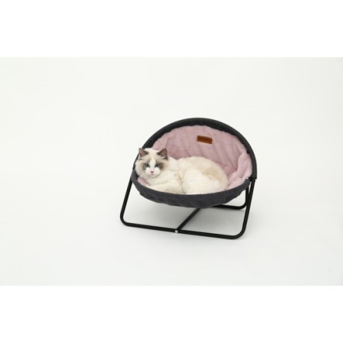 Лежак для тварин MISOKO&CO Pet bed round plush 45x45x22 см grey and pink (HOOP31839)
