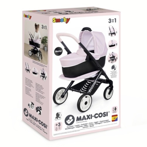 Коляска для ляльок Smoby Maxi-Cosi 3 в 1. Рожева перлина зі знімною люлькою, 55 x 39 x 64 см, 3+ (7600253121)