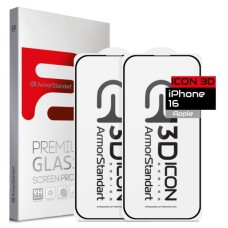 Скло захисне Armorstandart Kit Icon 3D iPhone 16 Black 2 pcs (ARM83511)