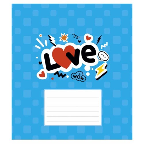 Зошит Школярик Love 12 аркушів клітинка (012-3364K)