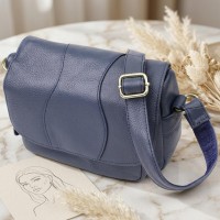 Сумка Vintage З натуральної шкіри Синя (22971)