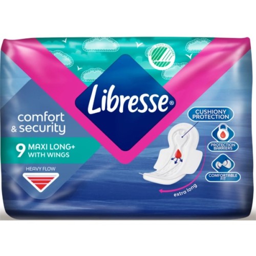 Гігієнічні прокладки Libresse Maxi Long Soft 9 шт (7322540591927)