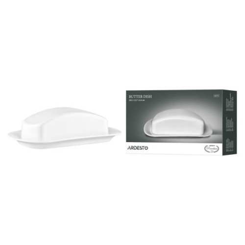 Маслянка кухонна Ardesto 20.3х12.7х6.4см, порцеляна, білий (AR3751)