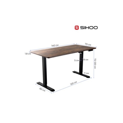 Комп'ютерний стіл Sihoo D03 Walnut/Black (D03-104/D03-108)