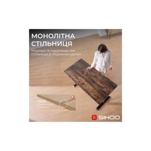 Комп'ютерний стіл Sihoo D03 Walnut/Black (D03-104/D03-108)