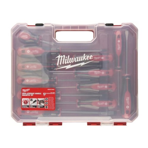 Набір викруток Milwaukee магнітних з тригранною рукояткою, в пластиковому кейсі 12шт. (4932472003)