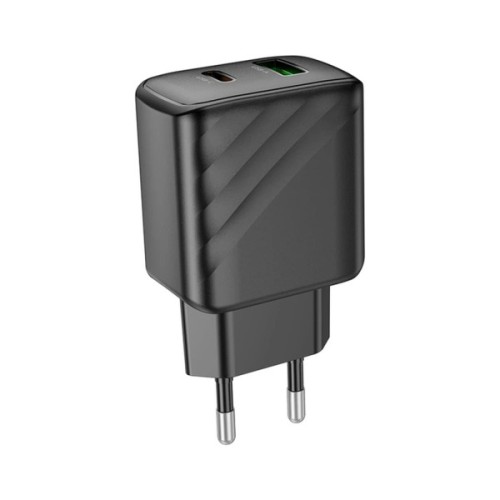 Зарядний пристрій HOCO CS23A 1xUSB-C PD30W + 1xUSB QC3.0 black (6942007609944)