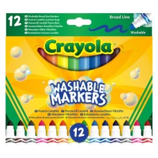 Фломастери Crayola Washable широка лінія 12 кольорів (58-8340)