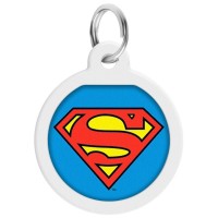 Адресник для тварин WAUDOG Smart ID з QR паспортом "Супермен-герой", коло 25 мм (0625-1009ru-eng)