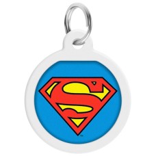 Адресник для тварин WAUDOG Smart ID з QR паспортом "Супермен-герой", коло 25 мм (0625-1009ru-eng)