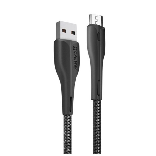Дата кабель USB 2.0 AM to Micro 5P 1.0m led black ColorWay (CW-CBUM034-BK)