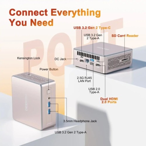 Комп'ютер GEEKOM Mimi PC A5 / Ryzen7 5825U, 16, 512, W11Pro (GMA5R75825U-16512-EU)