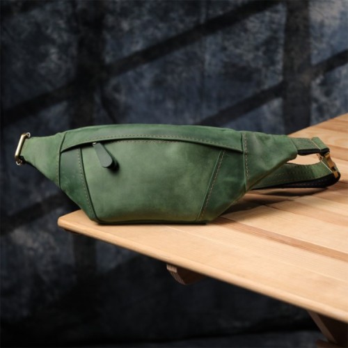 Сумка Shvigel З натуральної шкіри Зелена (23124)