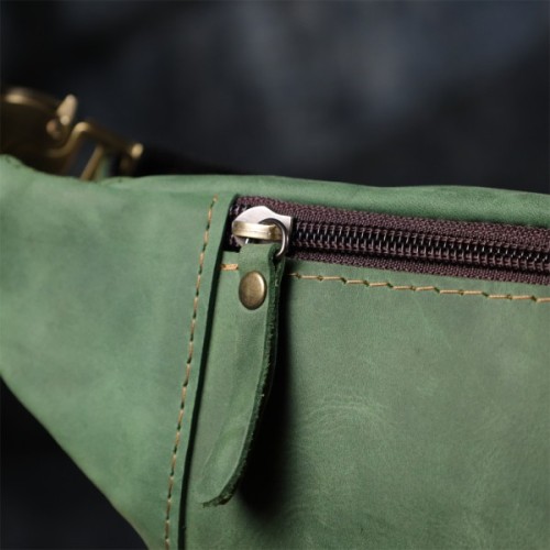 Сумка Shvigel З натуральної шкіри Зелена (23124)