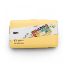 Гуашеві фарби HIMI Jelly Cup 18 кольори по 30 мл, жовтий пластик.пенал (6974712453703)