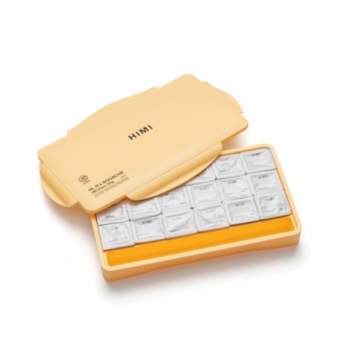 Гуашеві фарби HIMI Jelly Cup 18 кольори по 30 мл, жовтий пластик.пенал (6974712453703)