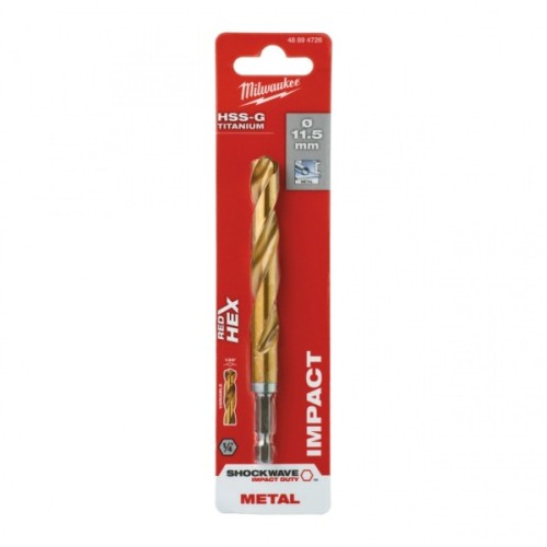 Свердло Milwaukee по металу RedHEX HSS-G TiN, 11,5 мм (48894726)