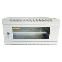 Шафа настінна GEAR 4U 19" 600x450x280 мм, + полка 19", grey (GWMSN-4U-600-450G)