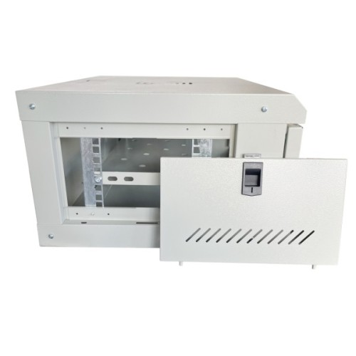 Шафа настінна GEAR 4U 19" 600x450x280 мм, + полка 19", grey (GWMSN-4U-600-450G)