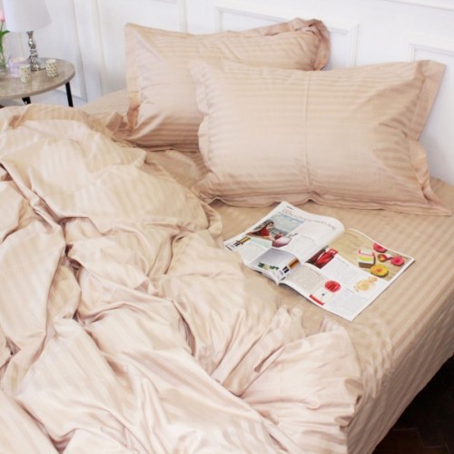 Постільна білизна MirSon SatinStripe 30-0004Cream 160х220 Полуторний Євро (2200005248607)