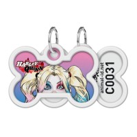 Адресник для тварин WAUDOG Smart ID з QR паспортом "Харлі Квінн" кістка 40х28 мм (0640-1001)