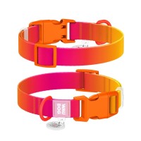 Нашийник для тварин WAUDOG Nylon Recycled з QR паспортом, градієнт, XL помаранчевий (47034)