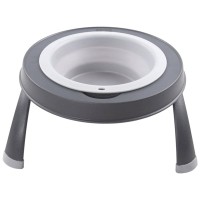 Посуд для собак Dexas Миска одинарна на складній підставці-велика 960 мл світло-сіра (0084297309121)