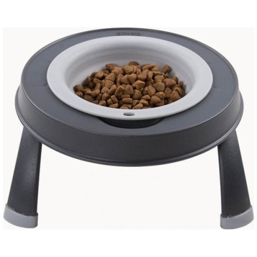 Посуд для собак Dexas Миска одинарна на складній підставці-велика 960 мл світло-сіра (0084297309121)