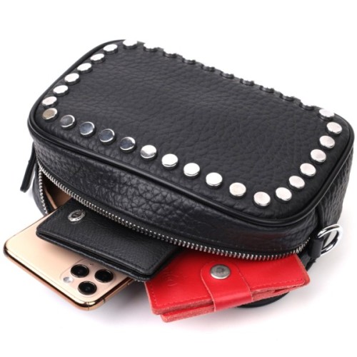 Сумка Vintage З натуральної шкіри Чорна (22333)