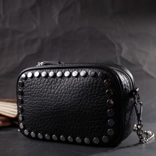 Сумка Vintage З натуральної шкіри Чорна (22333)