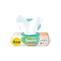 Дитячі вологі серветки Pampers Harmonie Protect&Care з календулою 4 пачки х 44 шт (8700216250580)