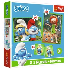 Пазл Trefl The Smurfs Смурфикам весело 2 in 1+memos (5900511936568)