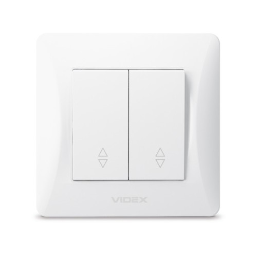 Перемикач Videx BINERA 2кл прохідний білий (VF-BNSW2P-W)