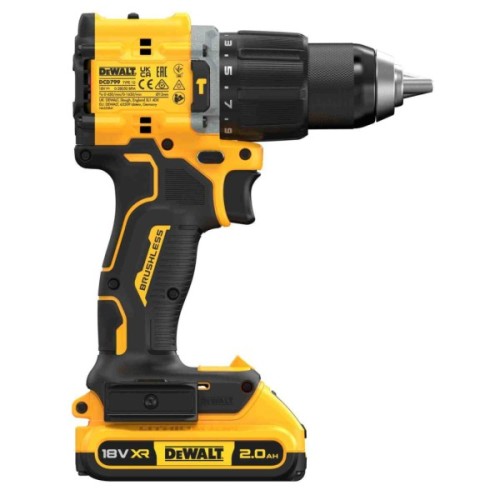 Шуруповерт DeWALT XR Li-Ion 18V 2x2Ah, 74 Нм, 0-450/0-1650 об/хв, 1.17 кг, TSTAK (DCD799D2T)
