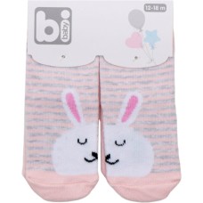 Шкарпетки дитячі Bibaby із зайчиками (68216-12-18-pink)