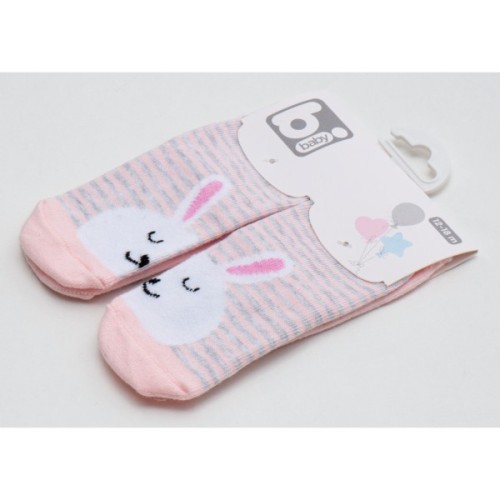 Шкарпетки дитячі Bibaby із зайчиками (68216-12-18-pink)