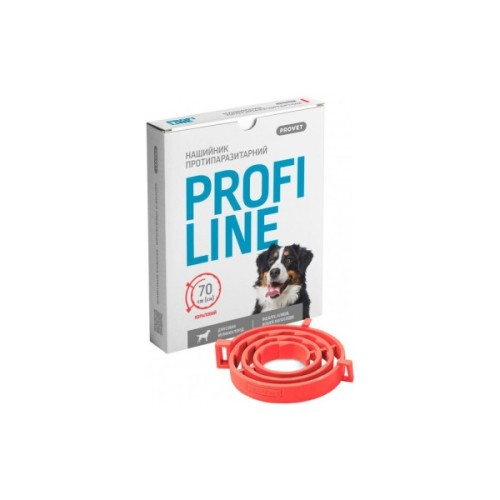 Нашийник для тварин ProVET Profiline для великих порід (інсектоакарицид) 70 см кораловий (4823082431007)
