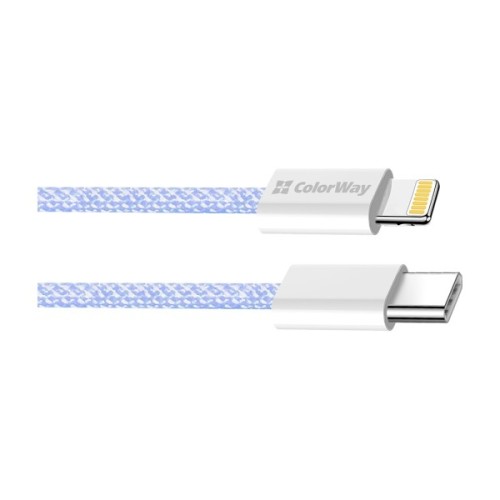 Дата кабель USB-C to Lightning 1.0m 27W purple ColorWay (CW-CBPDCL061-PU)
