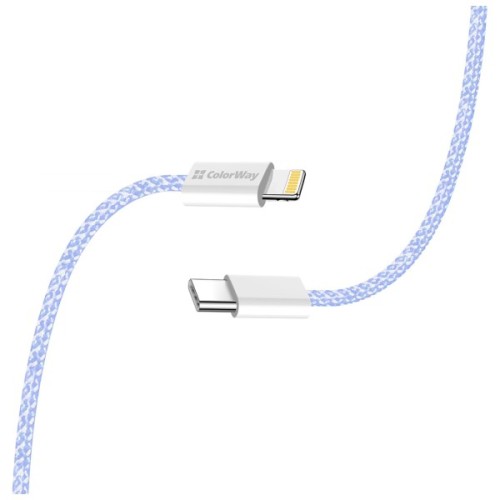 Дата кабель USB-C to Lightning 1.0m 27W purple ColorWay (CW-CBPDCL061-PU)