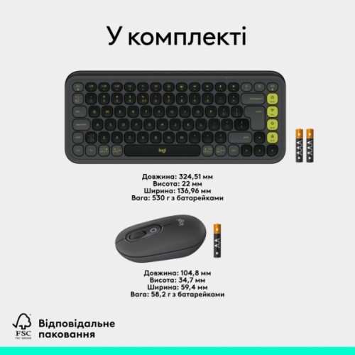 Комплект Logitech POP Icon Combo Bluetooth UA Graphite (920-013156)