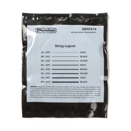 Струни для гітари Jim Dunlop Nickel Wound Electric Guitar Strings 09-74 | 8-String (DEN0974-8)