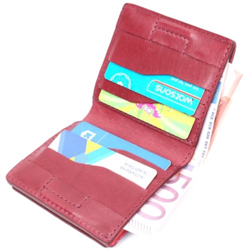 Гаманець Grande Pelle З натуральної шкіри Бордовий (16798)