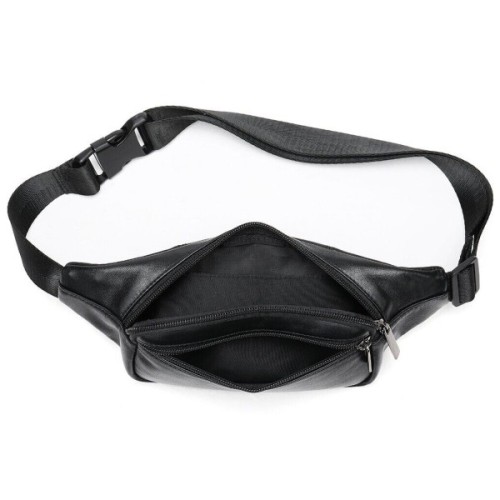 Сумка Vintage Бананка зі шкіри Чорна (14999)