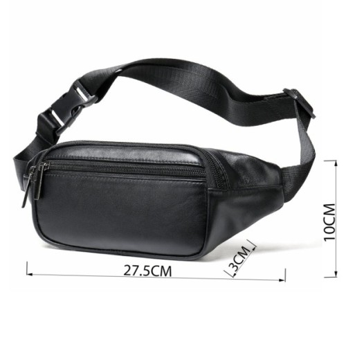 Сумка Vintage Бананка зі шкіри Чорна (14999)