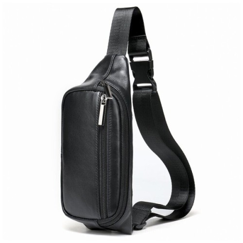 Сумка Vintage Бананка зі шкіри Чорна (14999)