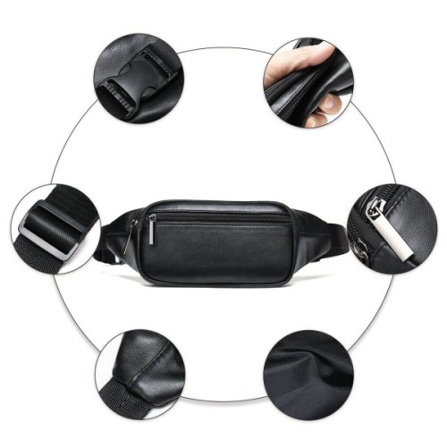 Сумка Vintage Бананка зі шкіри Чорна (14999)