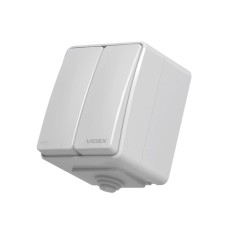 Вимикач Videx BINERA IP65 зовнішній 2кл сірий (VF-BNW12-G)