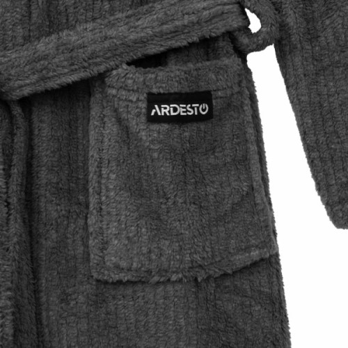 Халат Ardesto чоловічий Stripe, розмір M/L, 100% поліестер, сірий (ART2120MGM)