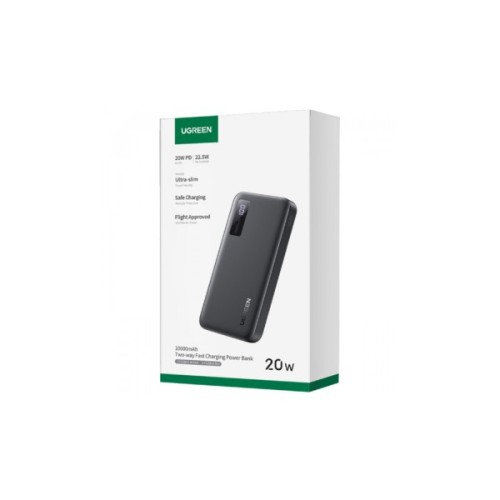 Батарея універсальна Ugreen 10000mAh 20W PD, QC/3.0, USB-A, USB-C Black (PB311) (25742)