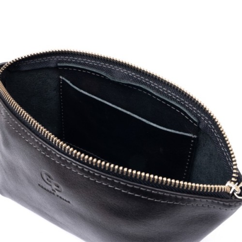 Косметичка Grande Pelle Зі шкіри Чорна (11302)